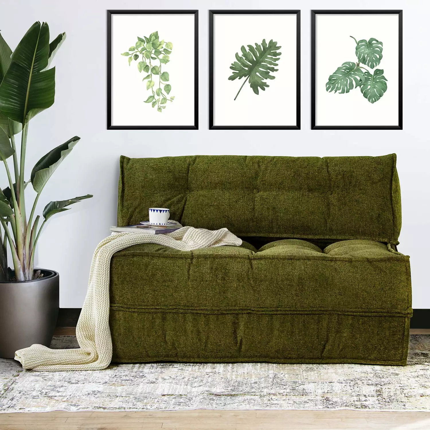 Salida-Mocca Green 2-Seat Sofa-Bed Comfortable Living Room Sleeper