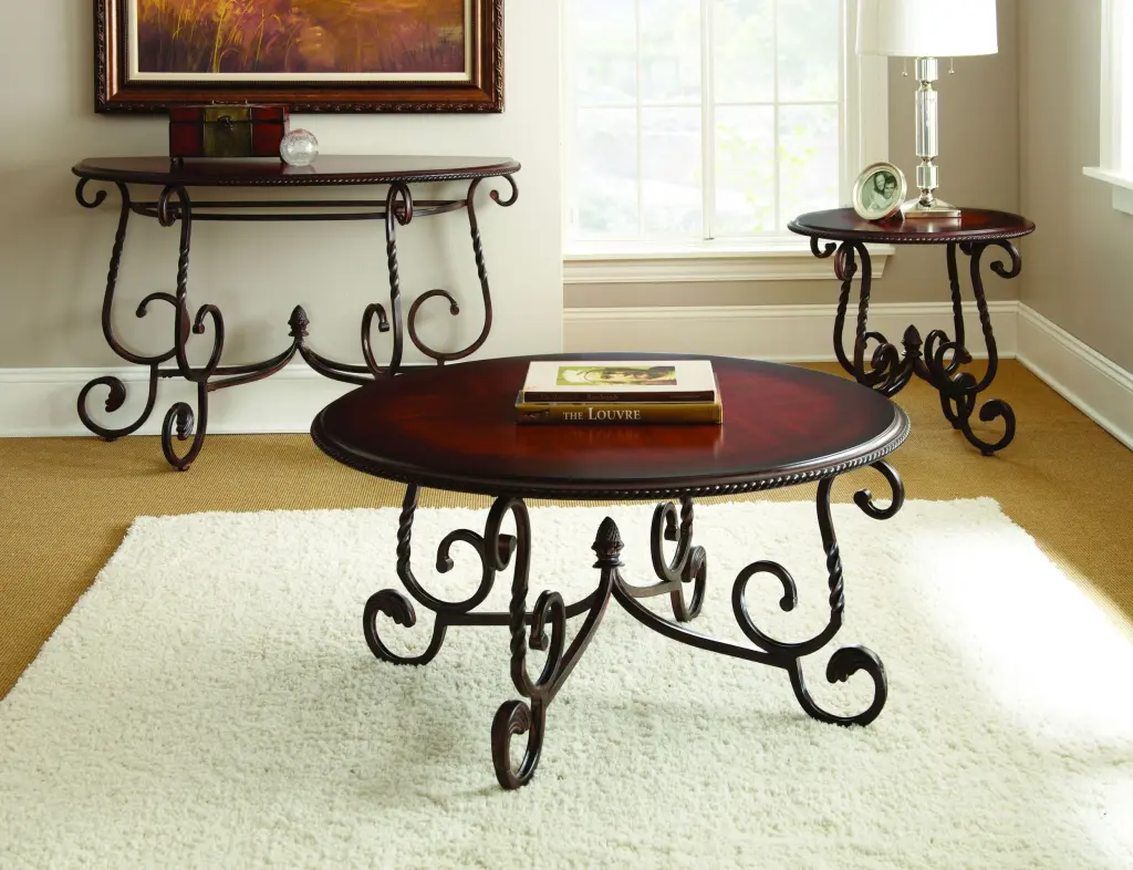 Crowley 3 Piece Table Set Cocktail and 2 End Tables Brown Wood steve silver furniture