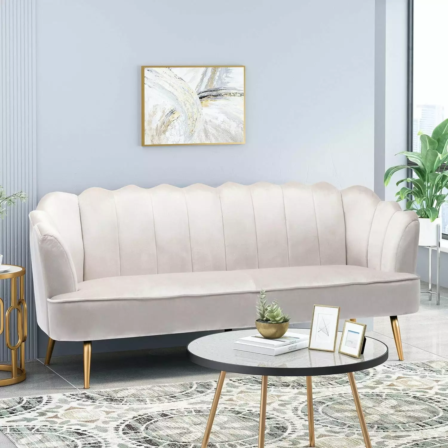 Homiyad 3 Seater Sofa - Durable Fabric Sofa Living Room