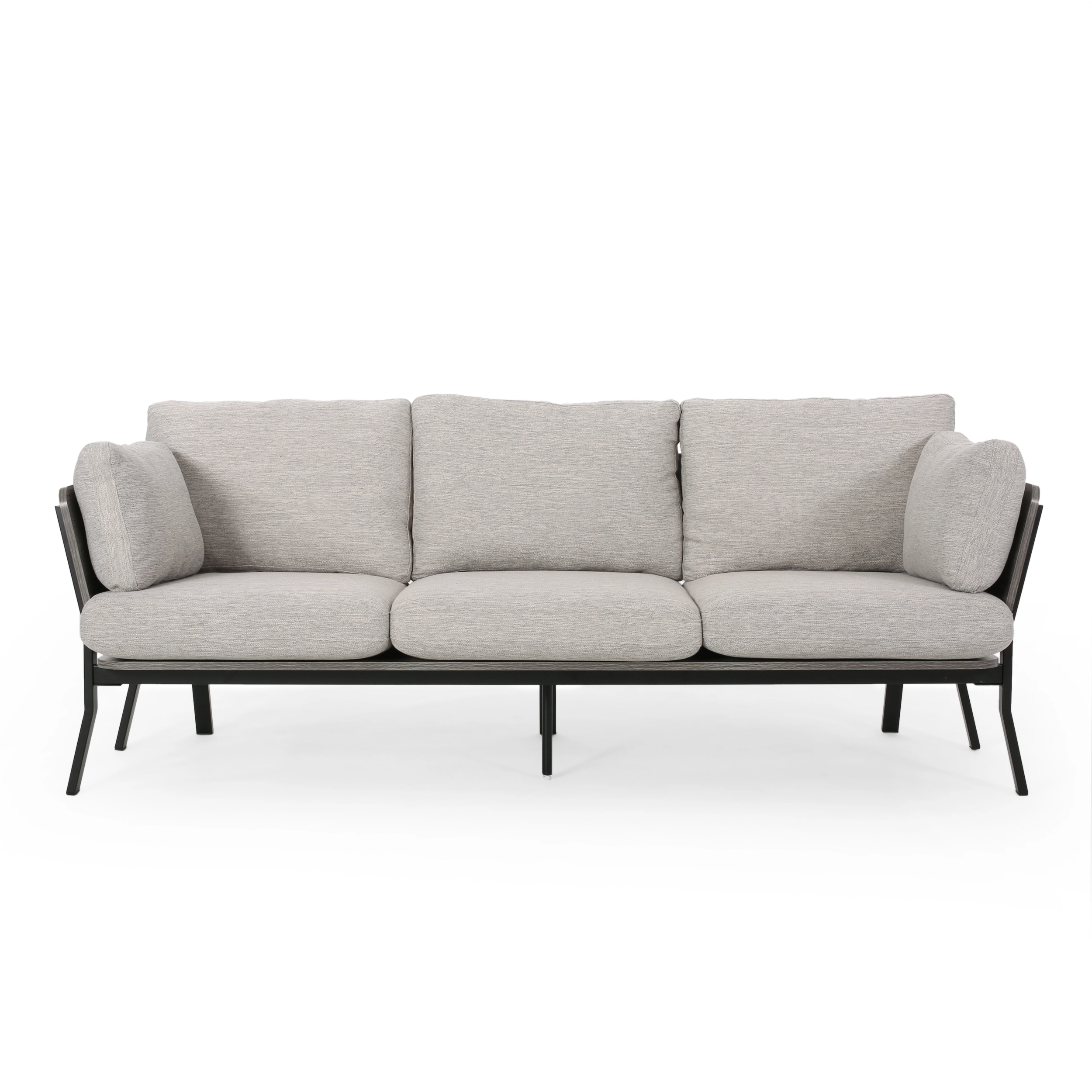 3-Seater Sofa Light Grey Fabric - Modern Comfortable Couch Living Room Jamini