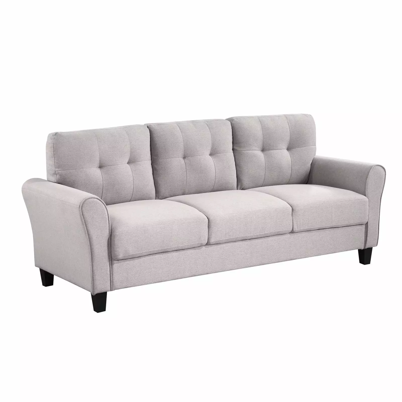 Timeless Design Light Grey Linen 79.9-inch Modern 3-Seater Living Room Sofa High Resilience Foam Cushion Sturdy Wood Frame...