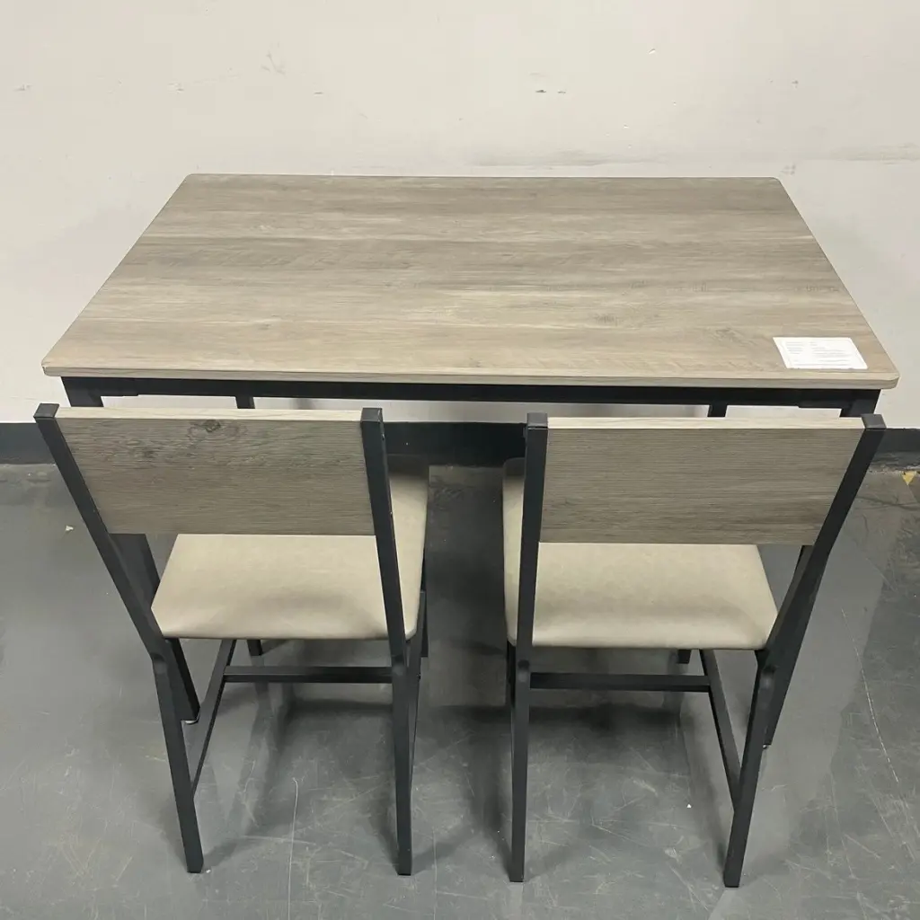 Dining Set 5 Kitchen Table 4 Upholstered Chairs Grey 47.2 Inch Modern Kitchen Furniture jhx