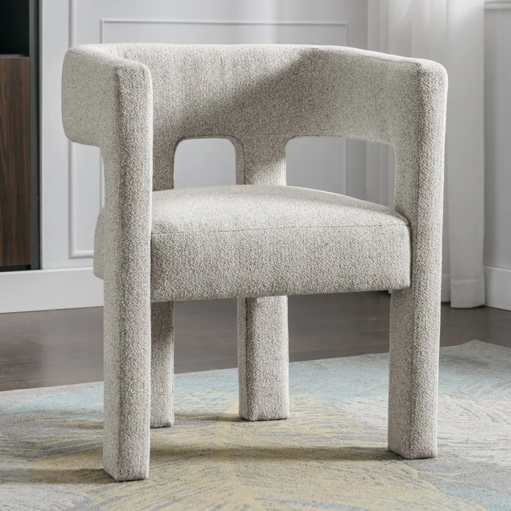 Contemporary Crafted Fabric Upholstered Accent Chair Dining Chair bed best