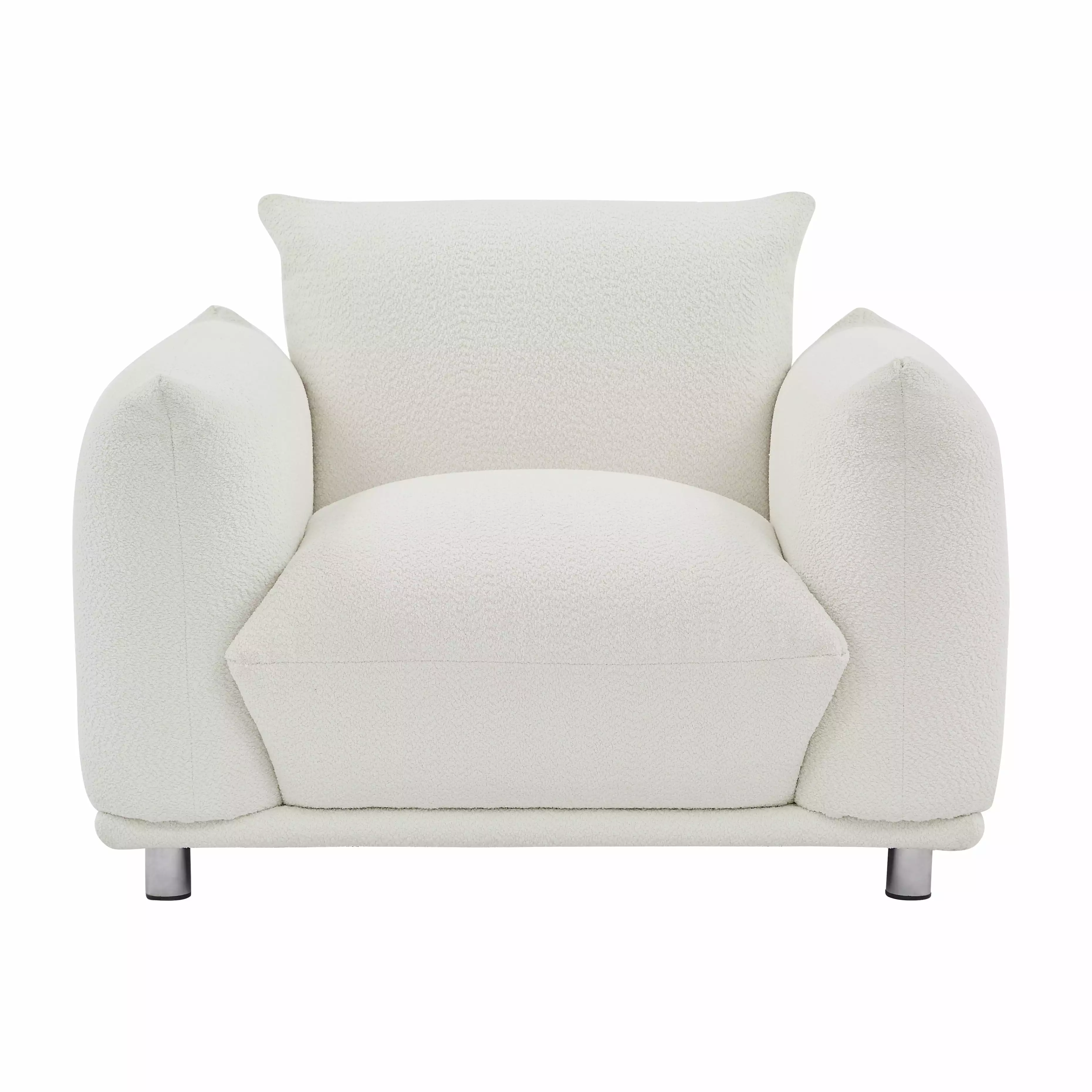 Sherpa Accent Chair Single Sofa Bedroom Living Room Apartment White CNCJ