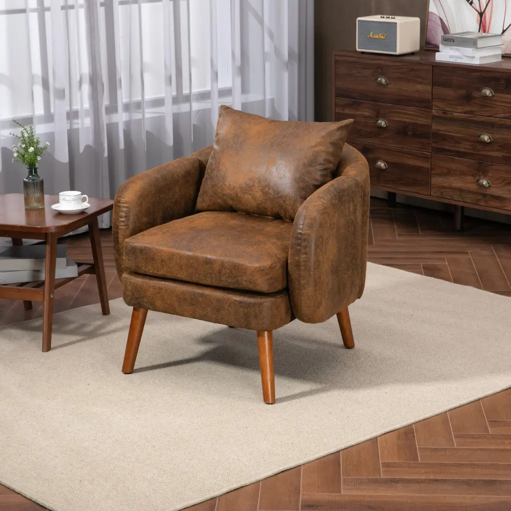 Coolmore Wood Frame Armchair Modern Accent Chair Lounge Chair Living Room coolmore w-395