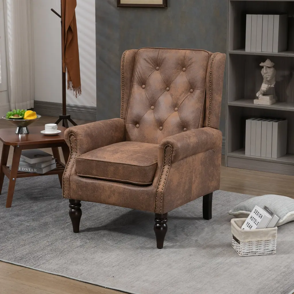 Coolmore Wood Frame Armchair Modern Accent Lounge Chair Stool coolmore w-395