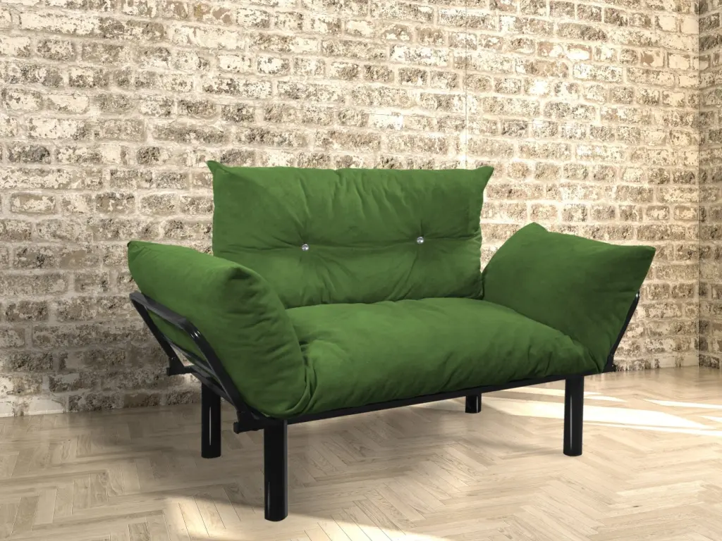 Ada Beautiful Khaki Green Foam Metal Accent Chair furnia