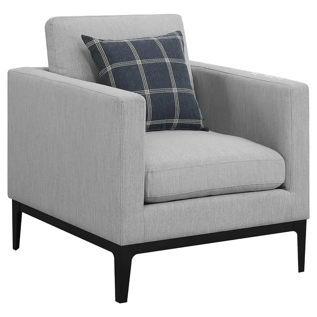 Light Grey Cushion Back Chair Grey Primary Living Space Spot Clean furniture max
