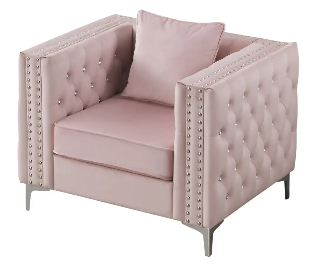 Paige G824A C Chair Pink Foam Velvet glory furniture