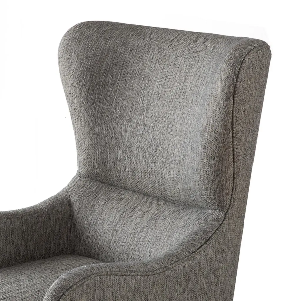 Arianna Swoop Wing Chair Grey Solid Wood Accent Chair jla