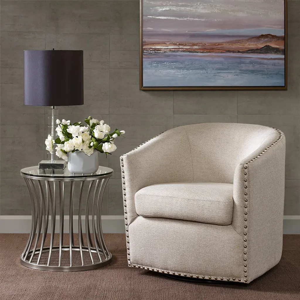 Tyler Swivel Chair Multicolor Solid Wood Accent Chair jla