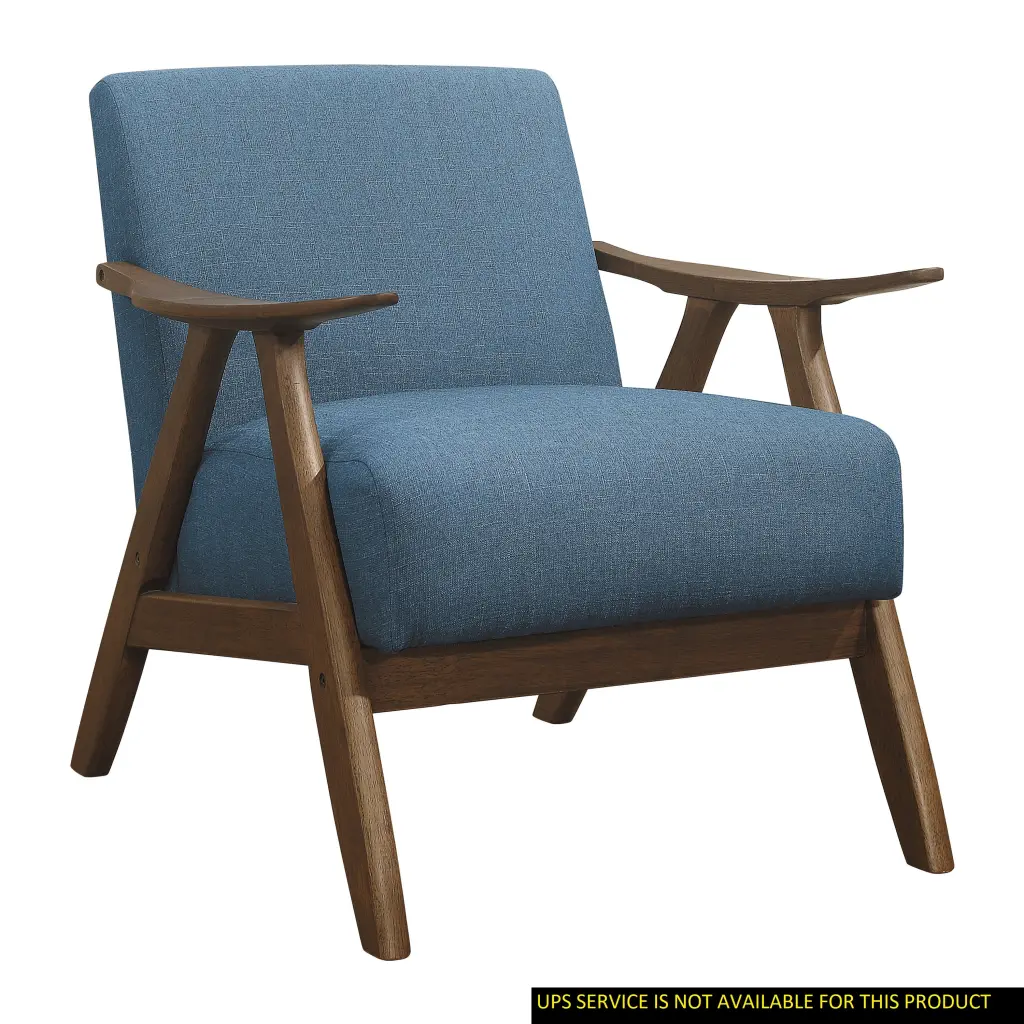 Modern Home Furniture Blue Fabric Upholstered 1Pc Accent Chair Cushion Comfort kanepe