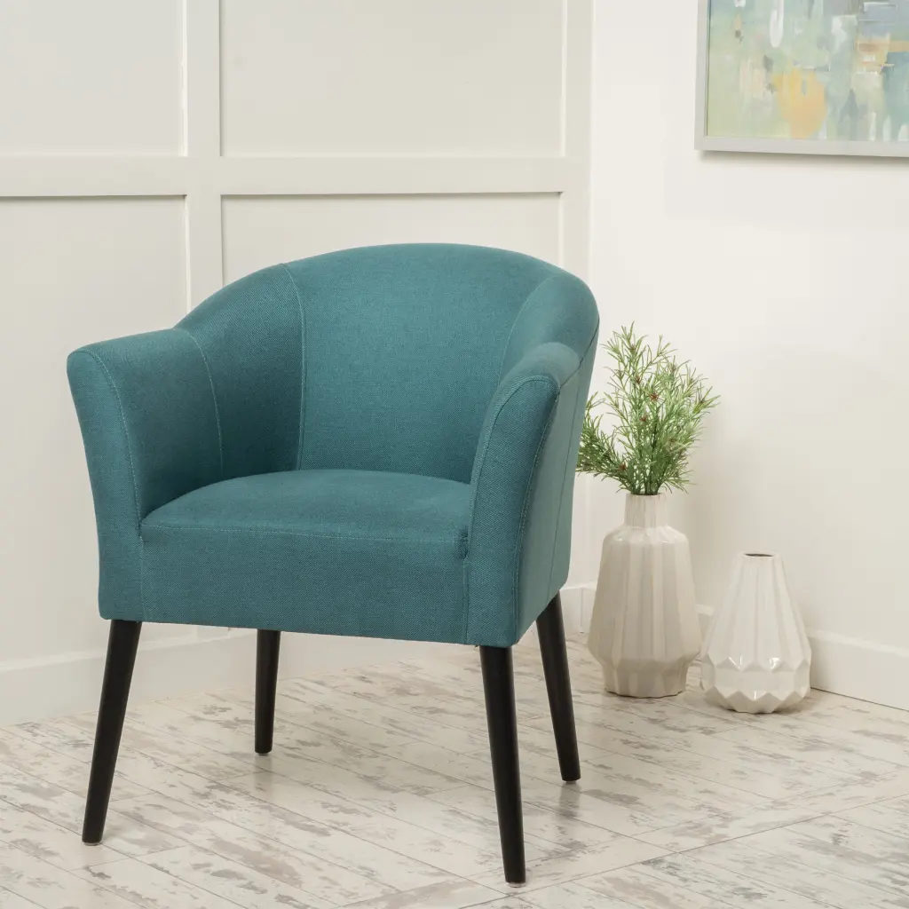 Arm Chair Teal Fabric - Modern Upholstered Accent Chair nh-comfortcove