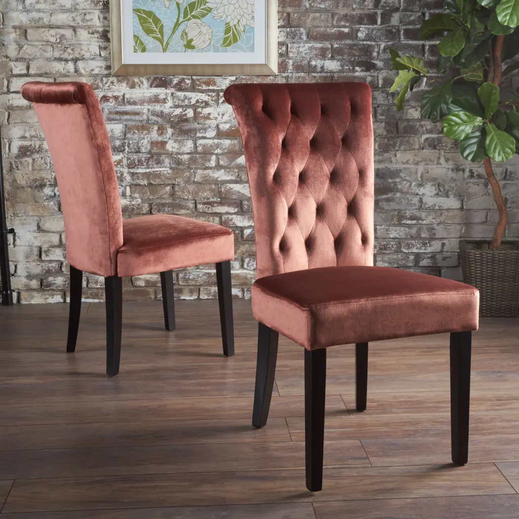 Kd Dining Chair Blush Velvet Upholstered Modern Accent Chair nh-comfortcove