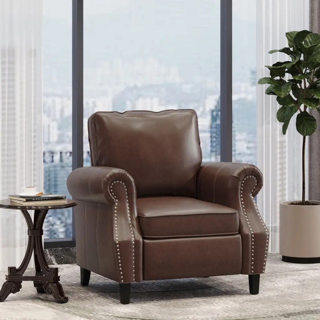 Dark Brown PU Club Chair nh-ihave