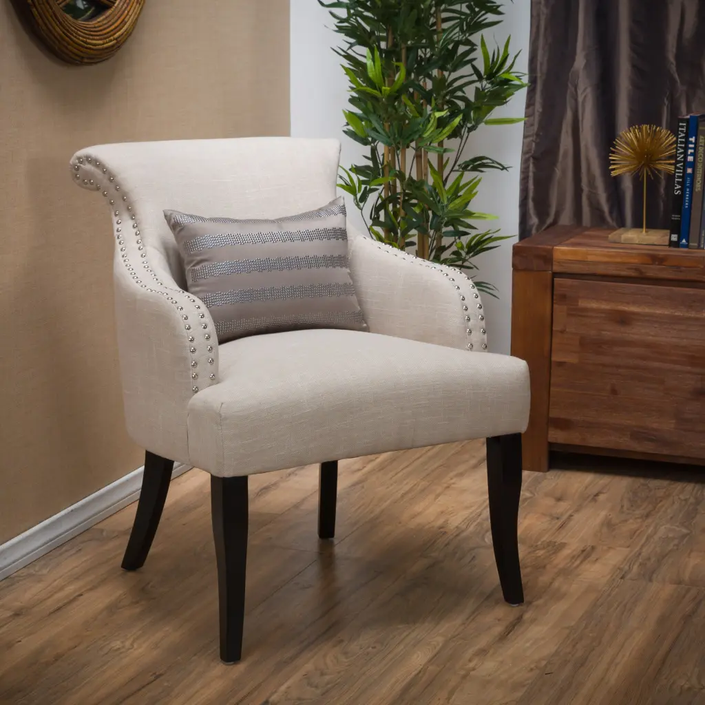Light Beige Fabric Arm Chair Living Room Accent Chair nh-ihave