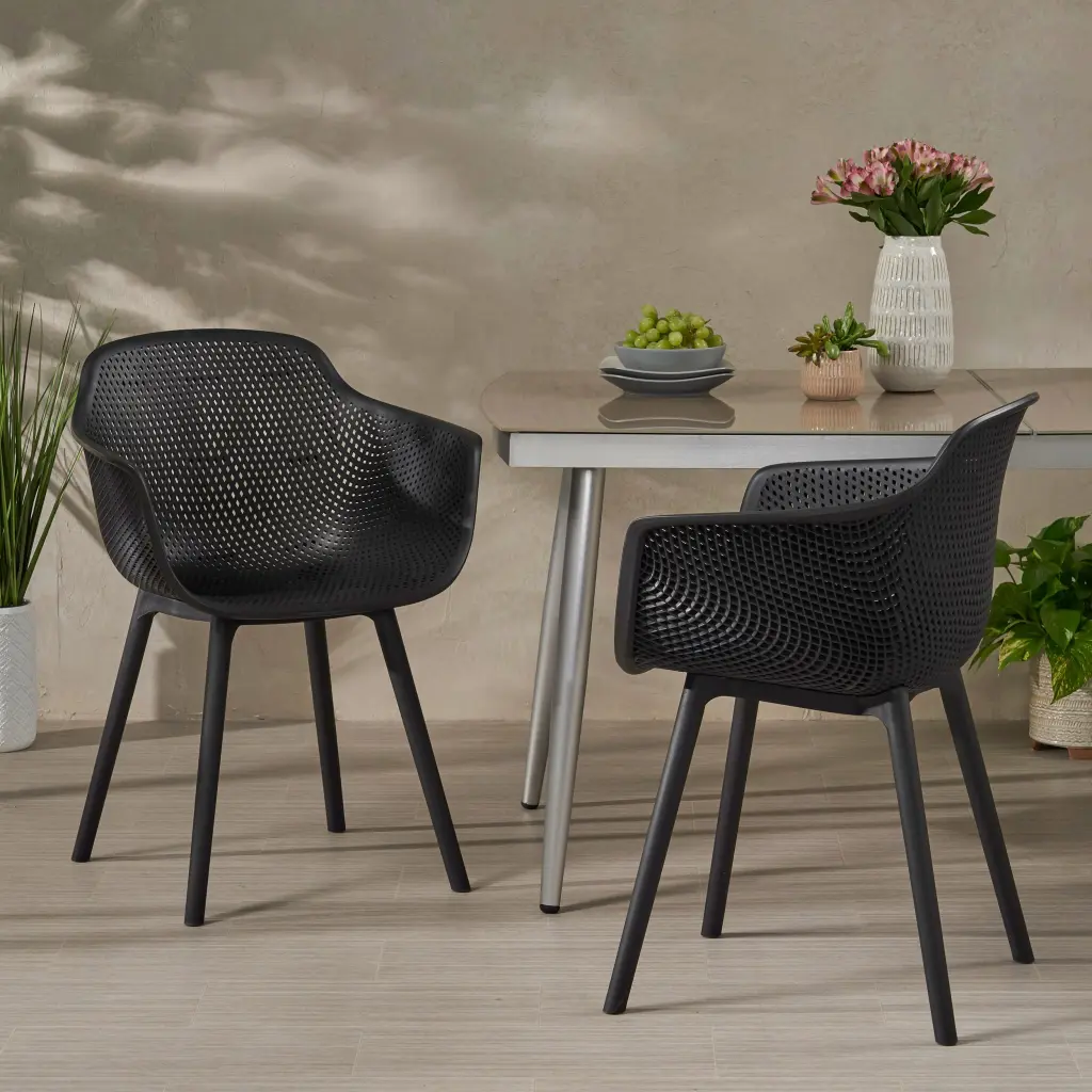 Lotus Chair Black Polypropylene Modern Decor nh-ihave