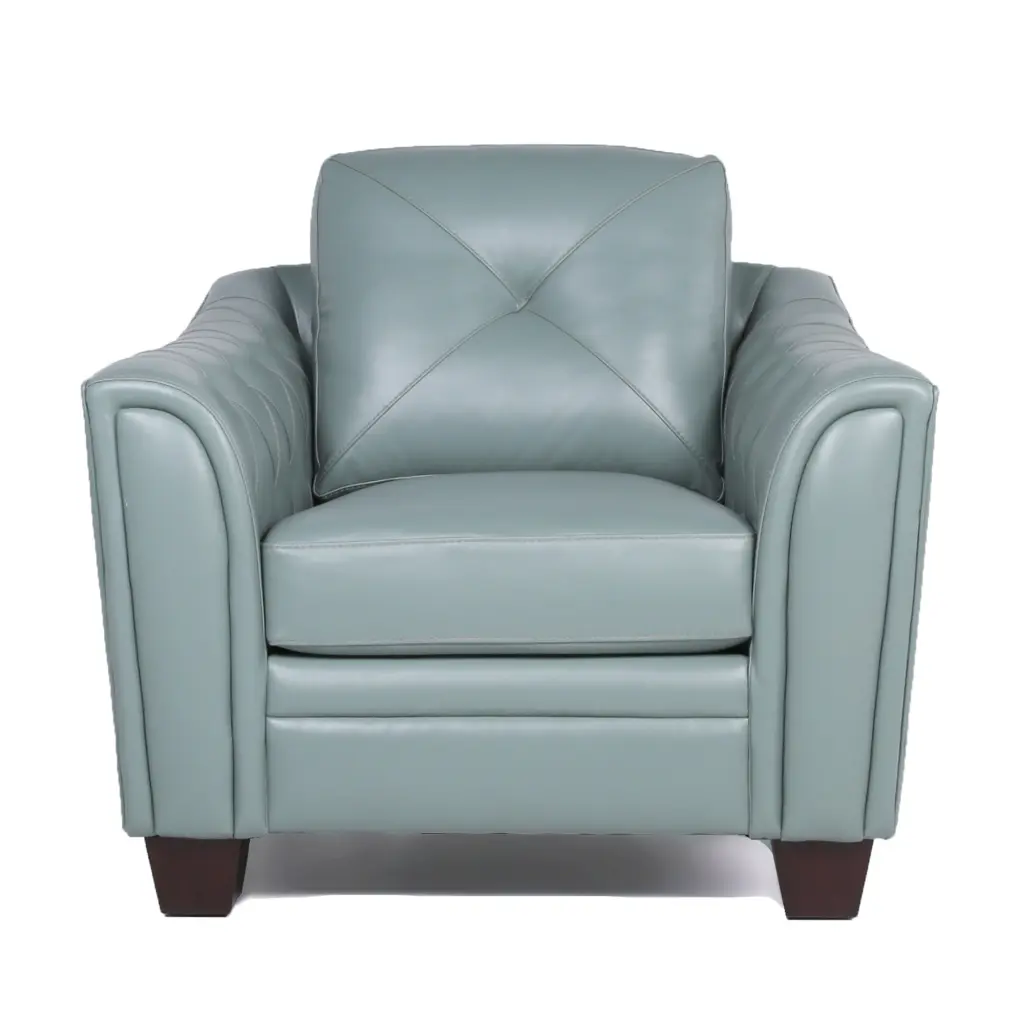 Modern Tufted Leather Chair Seafoam Green Living Room Or Office prime leather co.
