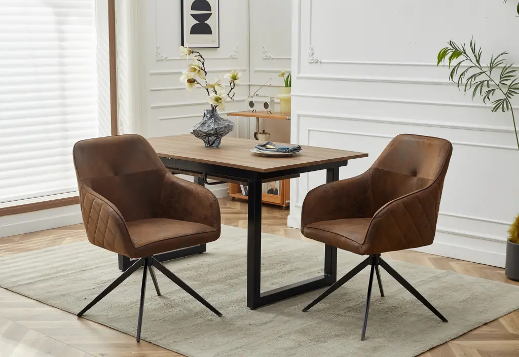 Modern Chair Set 2 Iron Tube Legs and Soft Cushions Comfort rnb