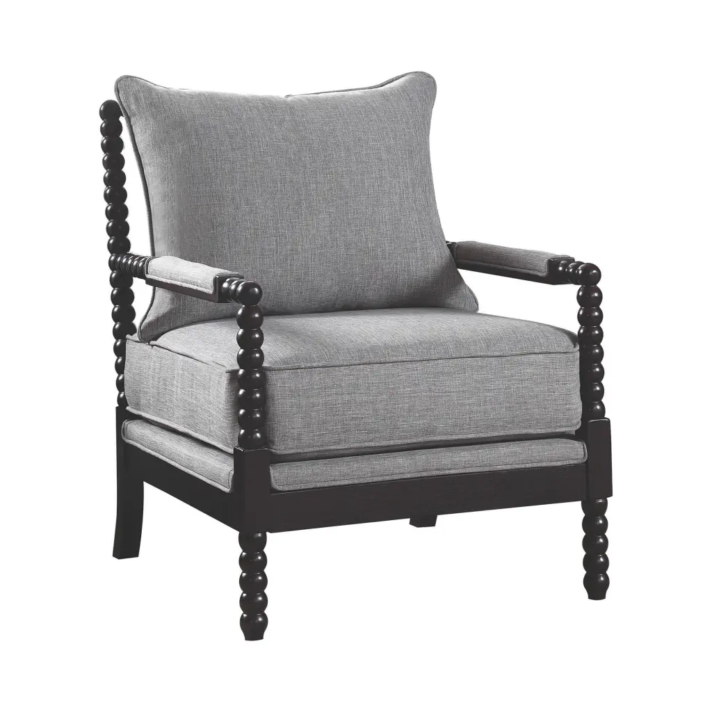 Turned Designing Accent Chair Gray Fabric royal hampton