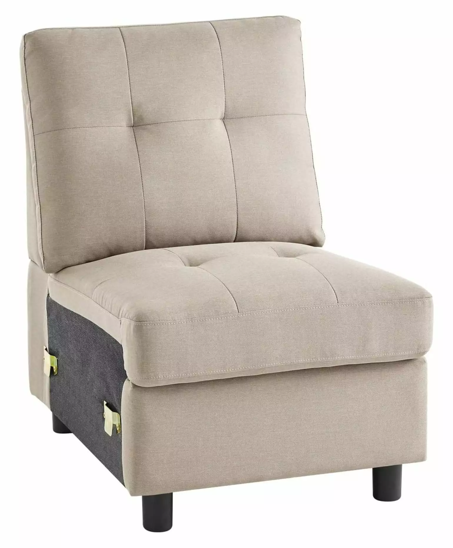 Superwum Modern Armless Accent Chair Light Gray Single Seat Sectional Sofa 30x24x14.5 Inches