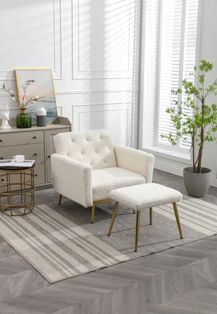Coolmore Velvet Accent Chair Adjustable Armrests And Backrest w1539 coolmore