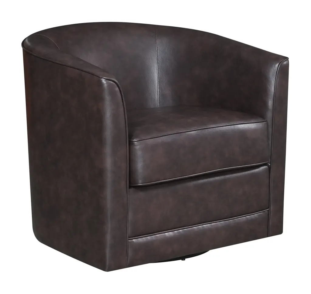 Little Brown Swivel Accent Chair Foam Cushions and Engineered Wood Frame wallace - bay