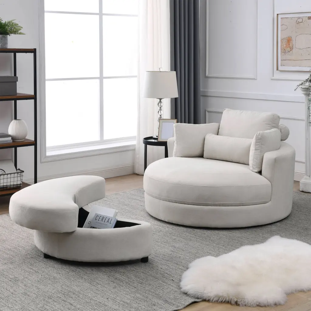 Video Game Swivel Accent Barrel Modern Sofa Lounge Club Big Round Chair welike furniture