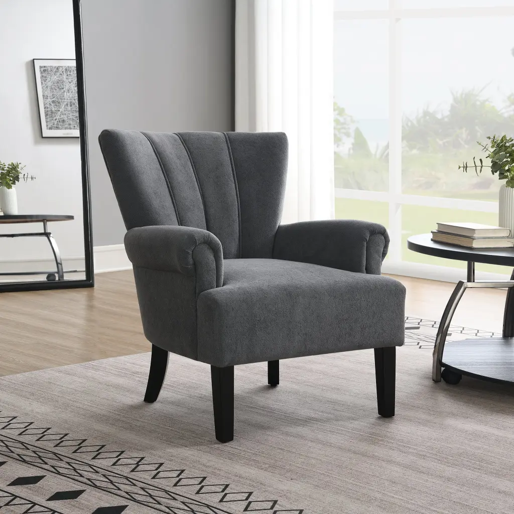 Modern Accent Living Room Armchair Club Chair Chrome Legs zhenyi
