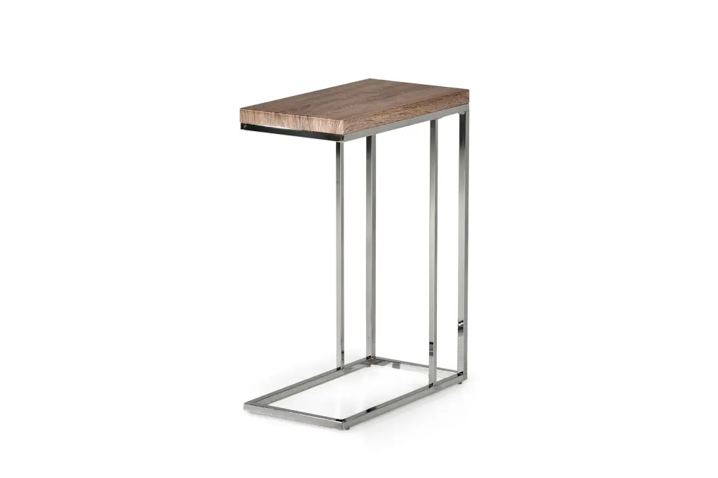 Lucia Chairside End Table Brown Iron Accent Table Living Room steve silver furniture