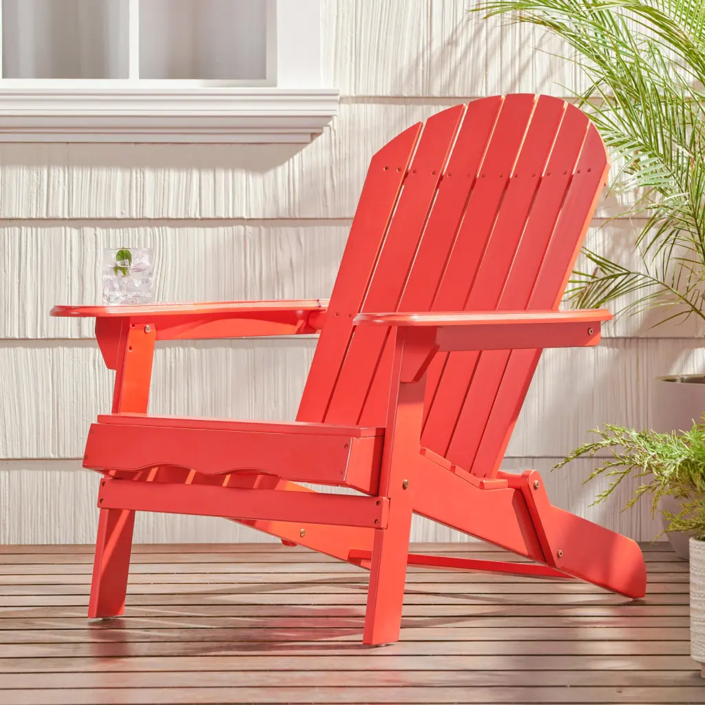 Malibu Adirondack Chair Red Acacia Wood nh-cloudhouse