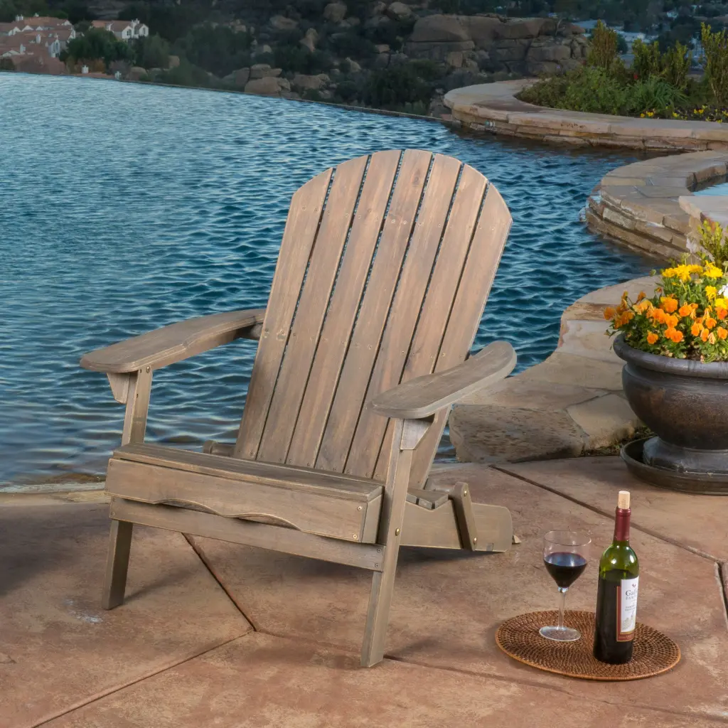 Malibu Reclining Adirondack Chair Grey Acacia Wood nh-cloudhouse