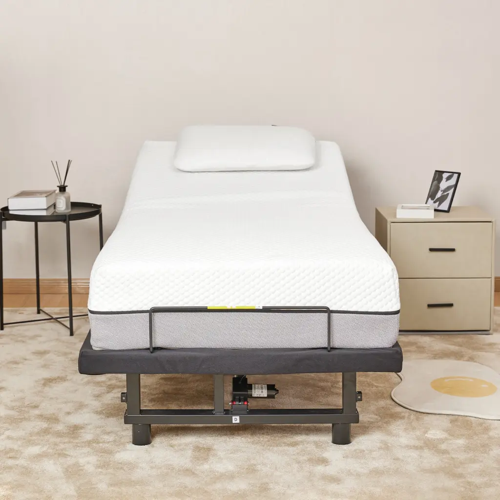 Adjustable Bed Base Frame Head And Foot Incline Quiet Motor Twin XL Size kbd tech
