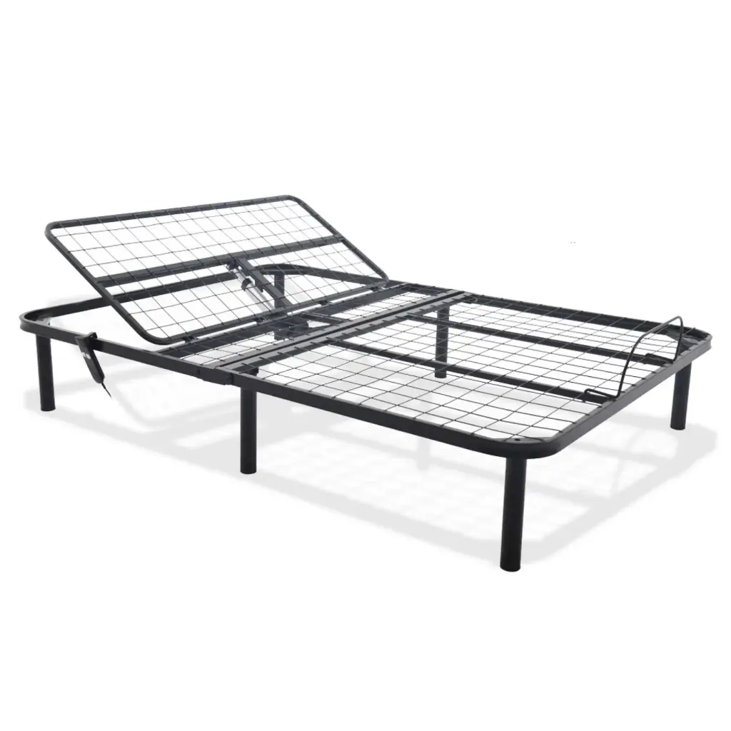 Bthu King Adjustable Bed King Black Metal Bed Frame omne sleep