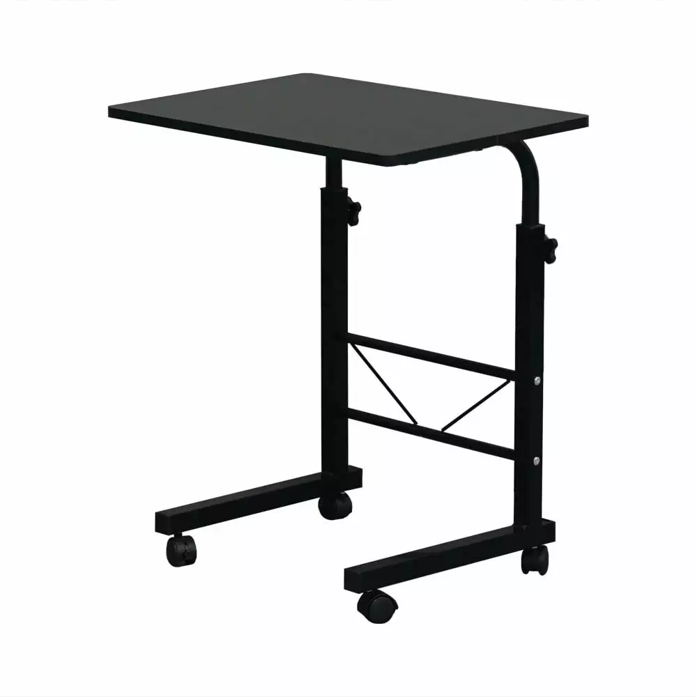 EasingRoom Adjustable Computer Desk Office Home Mobile Laptop Table Wheels Black