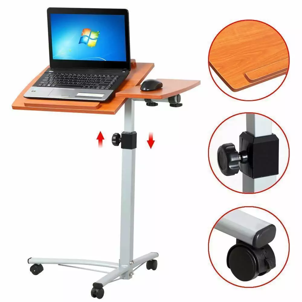 Zimtown Adjustable Height Multifunctional Lifting Computer Desk Brown FCH