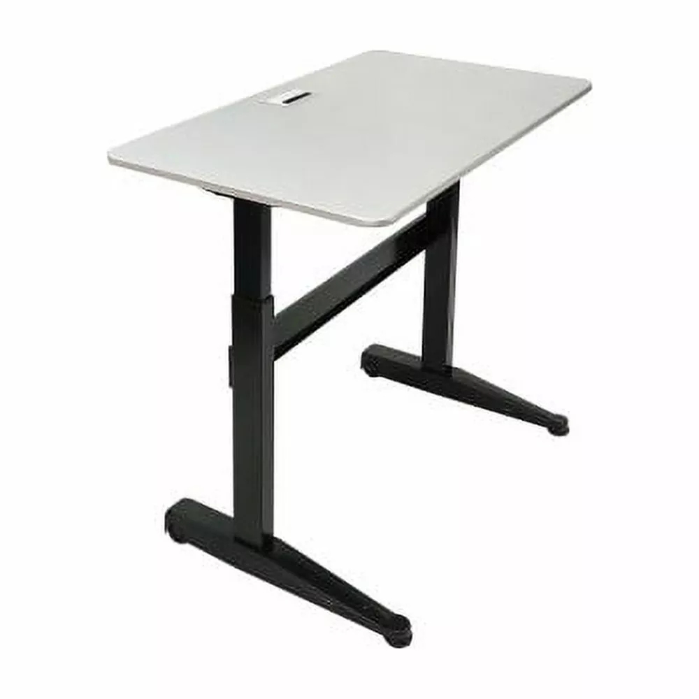 Iceberg 47x27 Pneumatic Adjustable Worksurface Silver Gray Rectangle Top