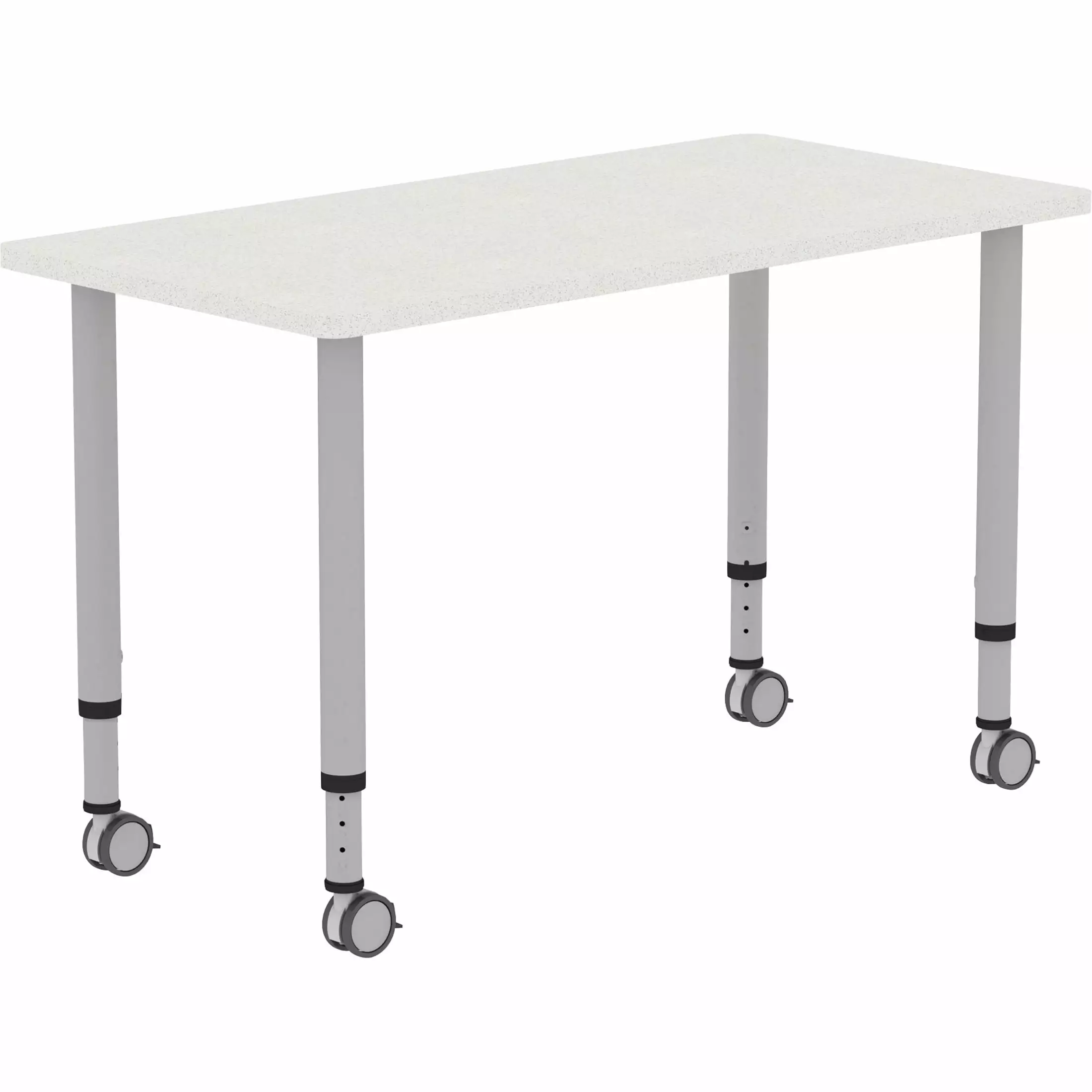 Lorell LLR69581 48x26.62x33.62 Height Adjustable Rectangular Table Gray