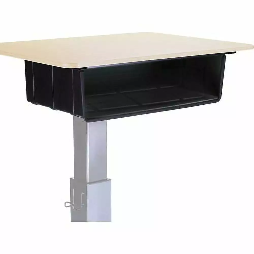 Lorell Sit-to-Stand School Desk Large Book Box Black