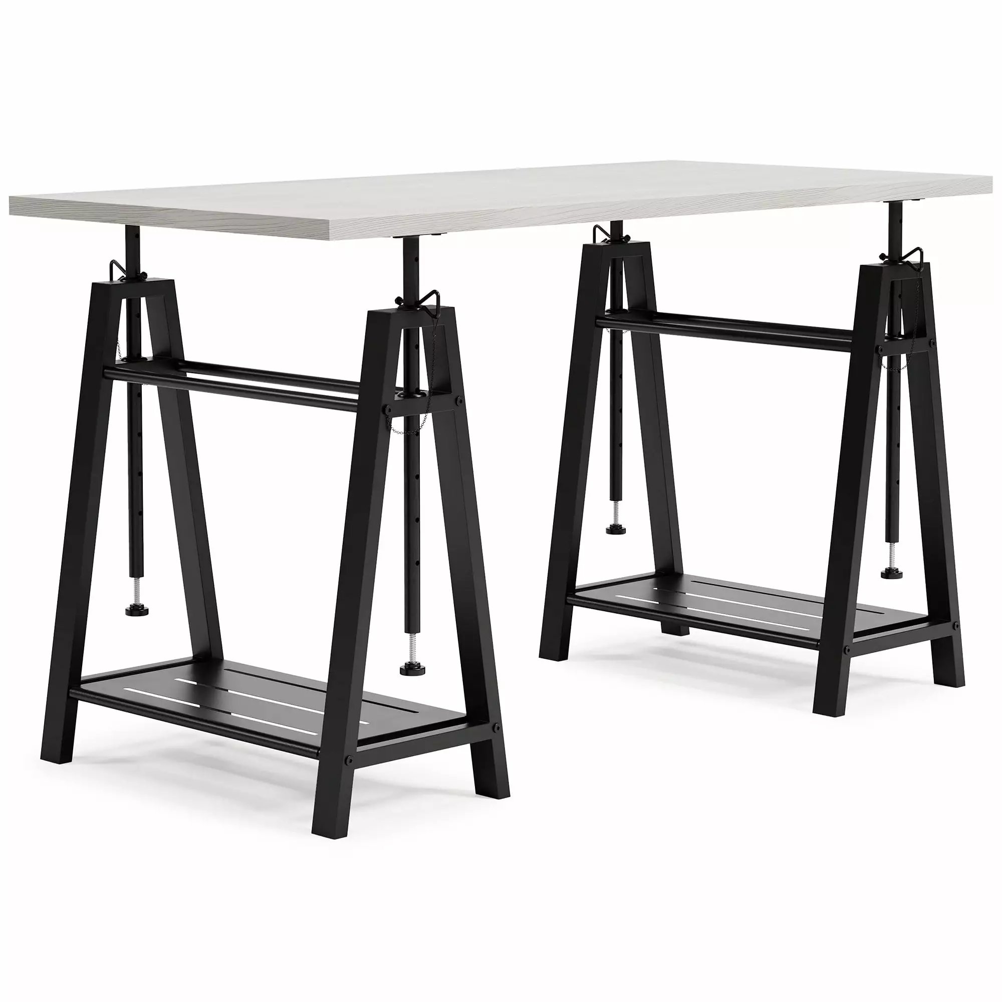 Signature Design Ashley Casual Bayflynn Adjustable Height White Desk Home Office