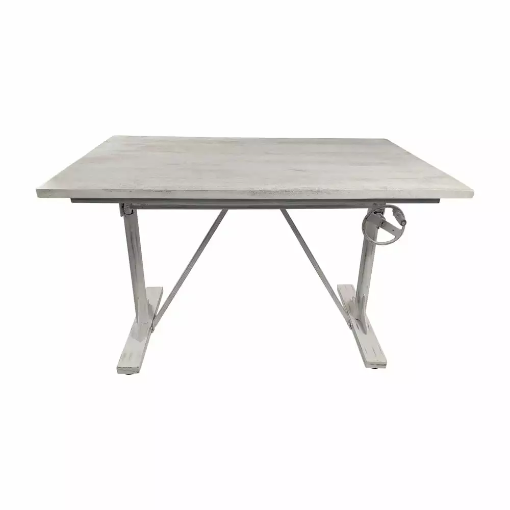 Carolina Classics Brio Sit or Stand Adjustable Desk Whitewash - Height Adjustable Workstation Carolina Classic Furniture