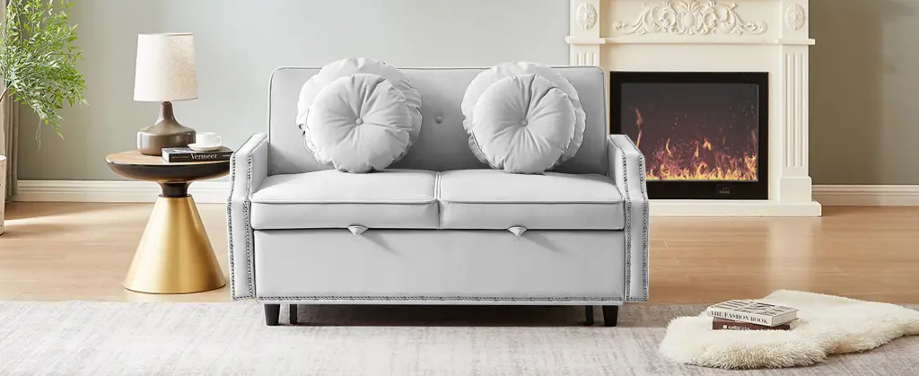 54.7 Inch Adjustable Sofa Bed Multiple Positions Chic Design rnb