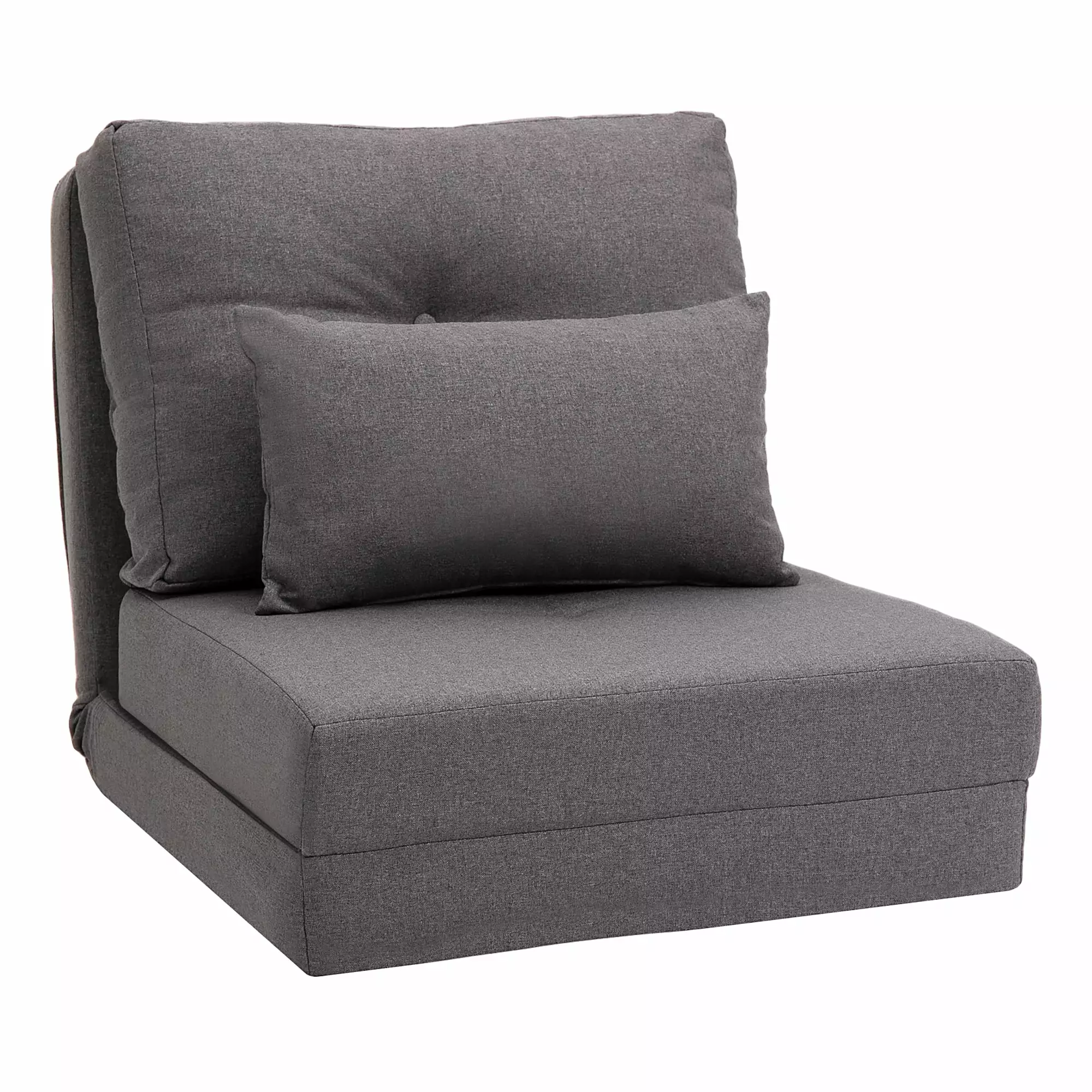 CoSoTower 2--1 Floor Lazy Sofa 5 Position Adjustable Backrest Dark Gray