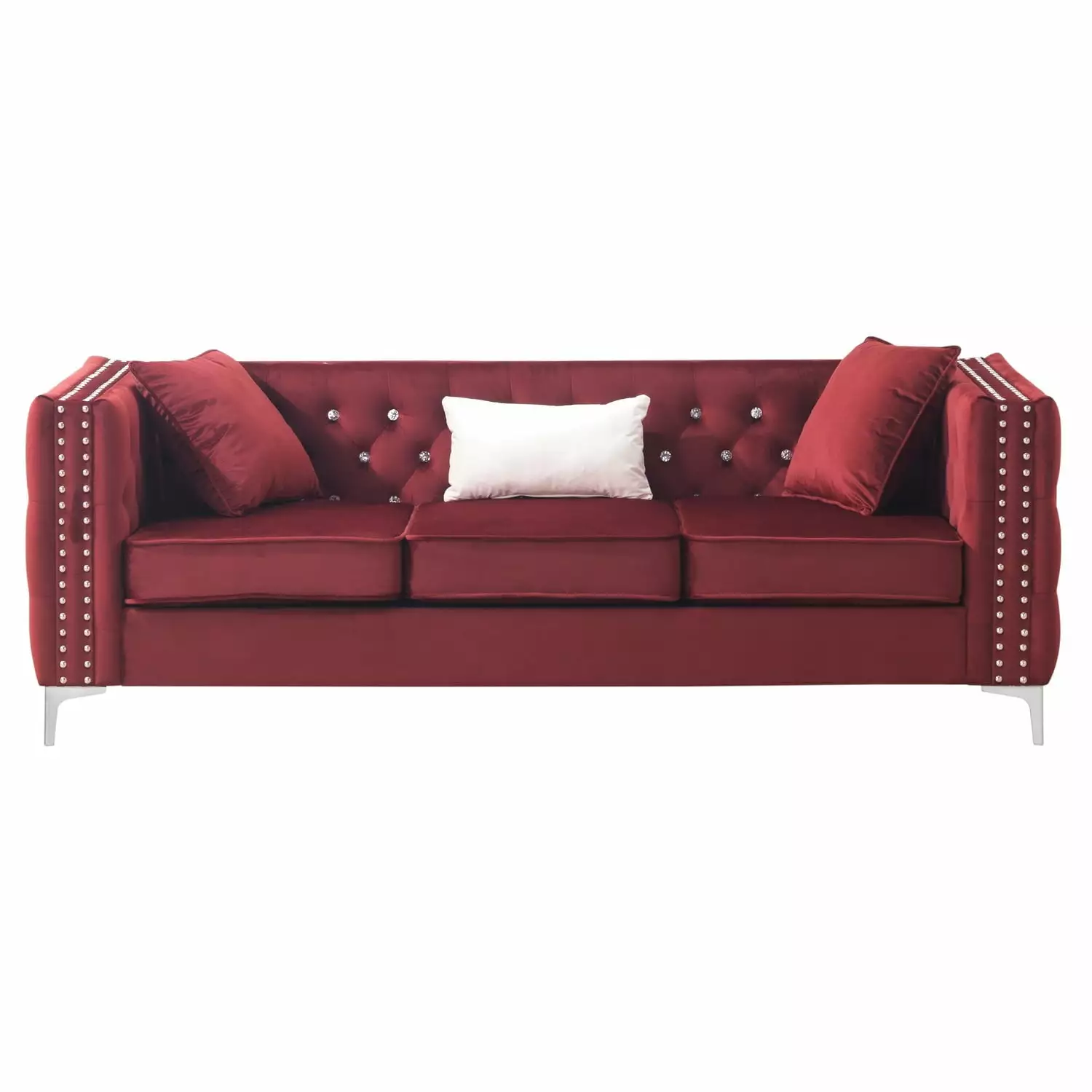 Maykoosh Antique Accents Sofa Burgundy Classic Living Room Furniture