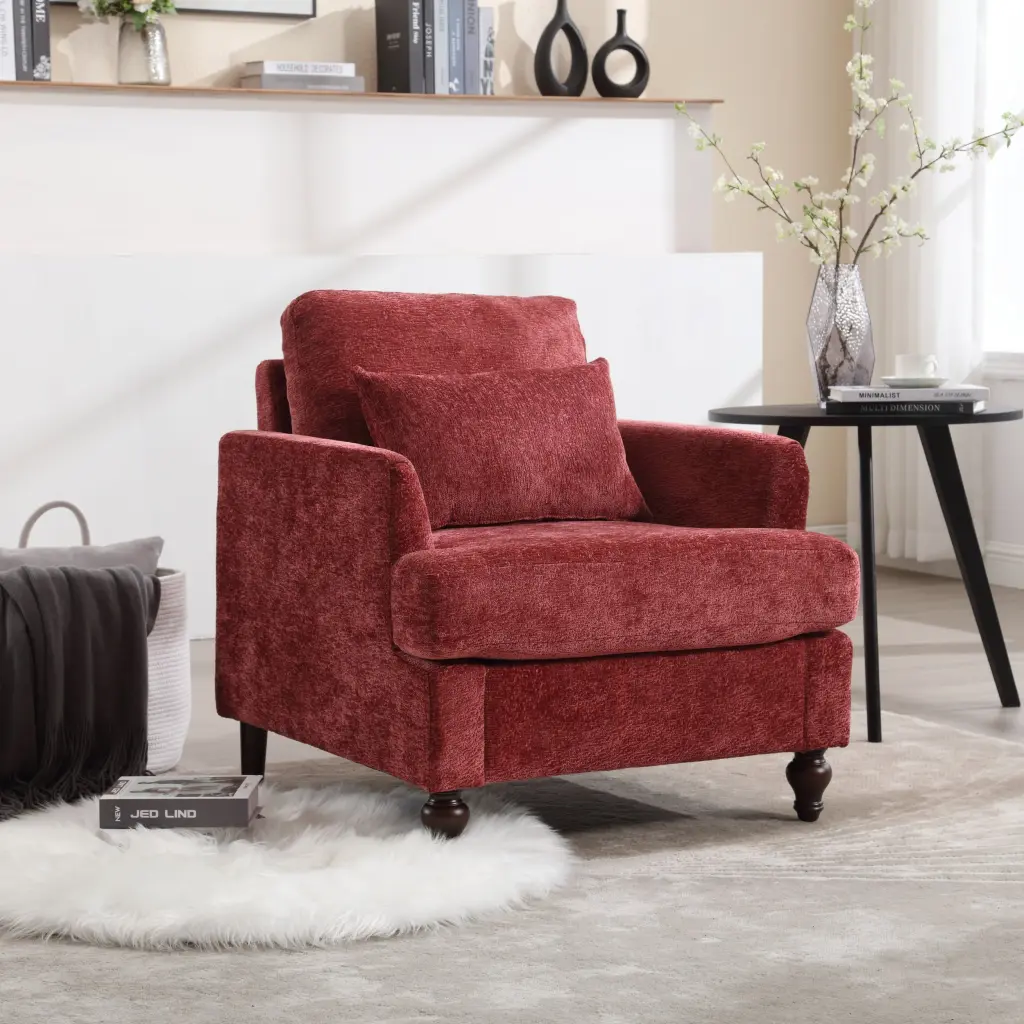 Coolmore Wood Frame Armchair Modern Accent Chair Lounge Chair Living Room coolmore w-395