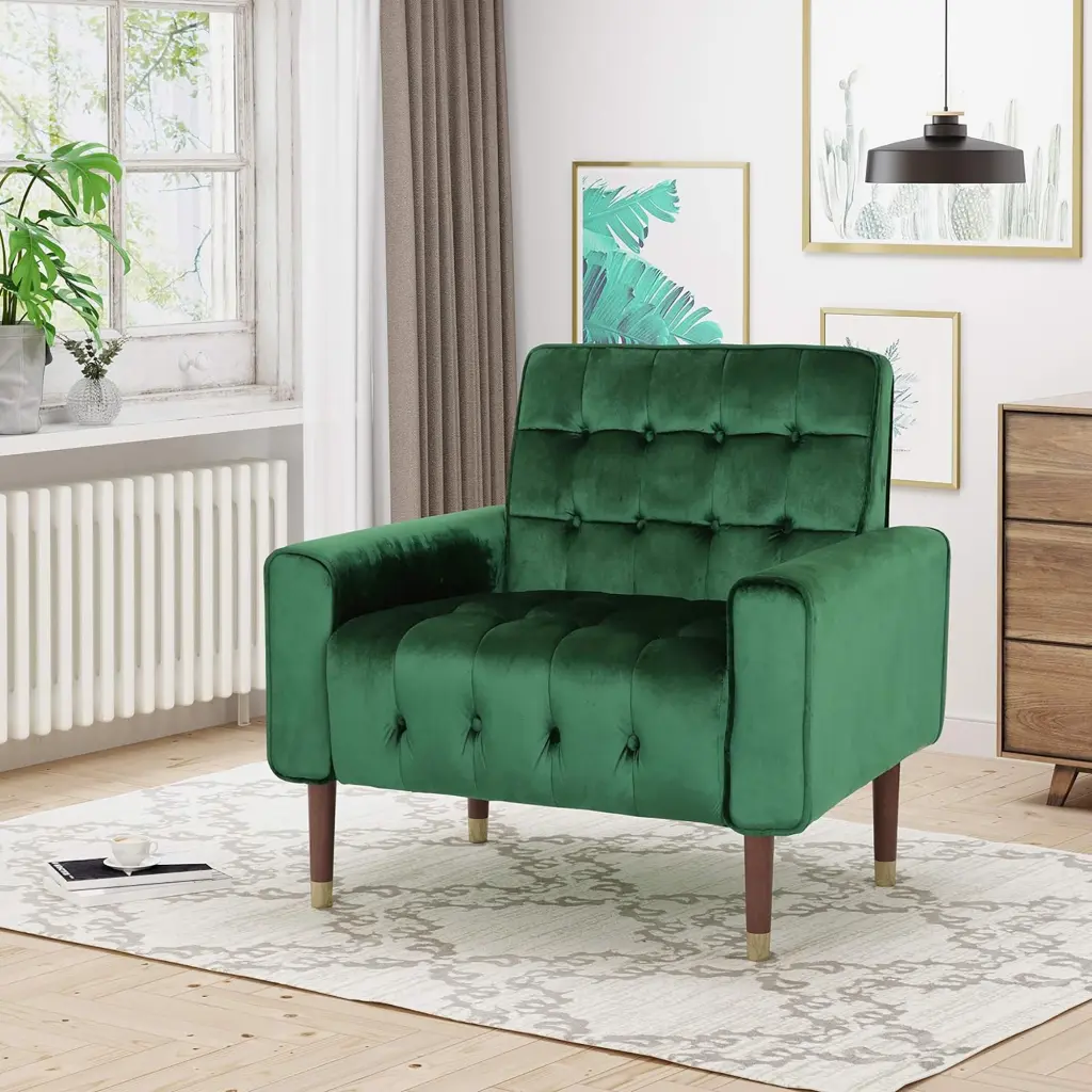 Mirod Comfy Arm Chair Tufted Back Modern Living Room Bedroom nh-mirod