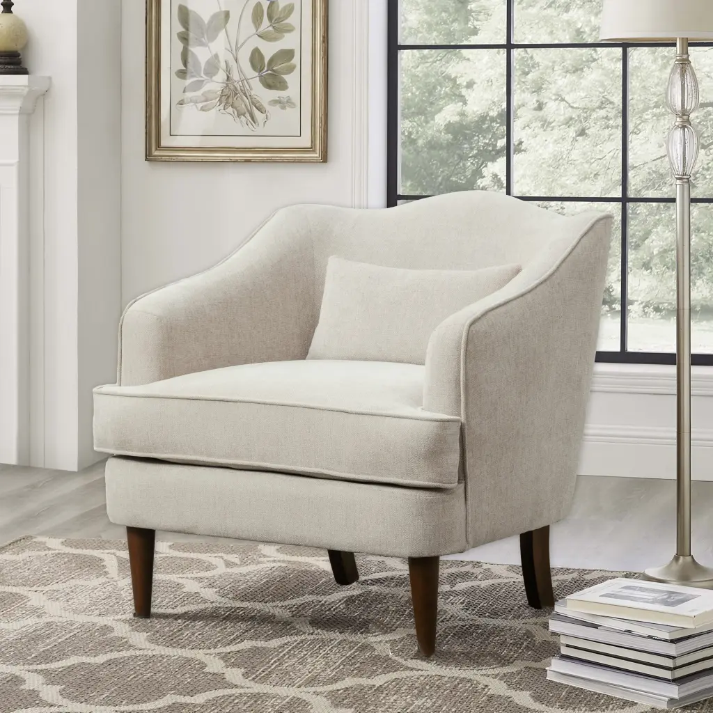 Fenton Upholstered Arm Chair Sea Oat Natural Foam Polyester ridgecrest home