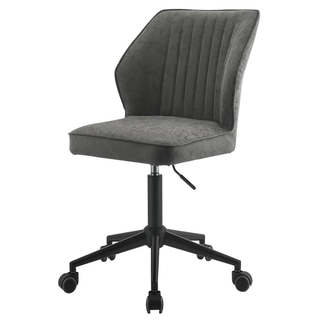 Vintage Grey and Black Armless Office Chair, Solid Black Grey Office Foam Seat furniture max