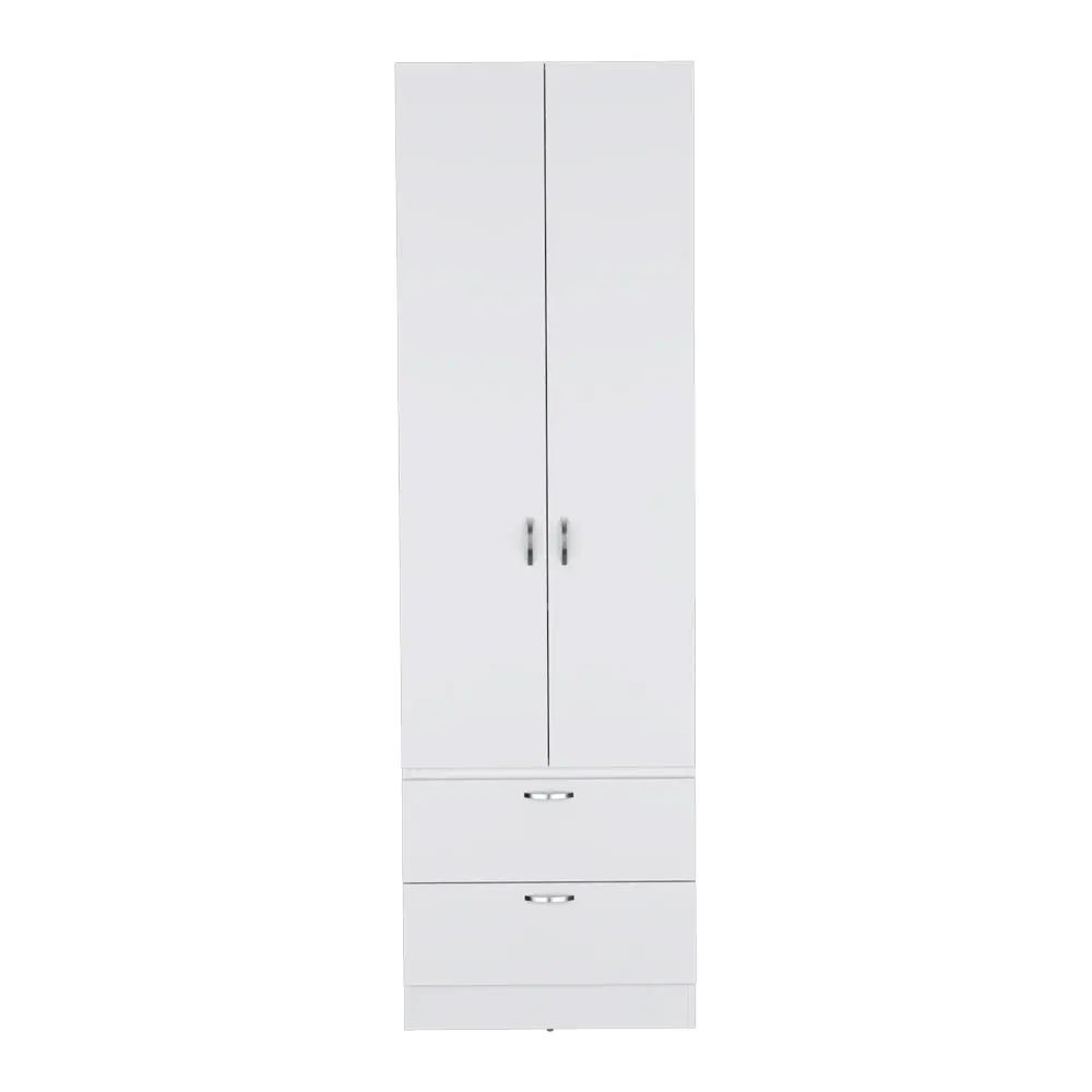 Armoire Marlton White Particle Board Engineered Wood Bedroom Storage treevol furniture