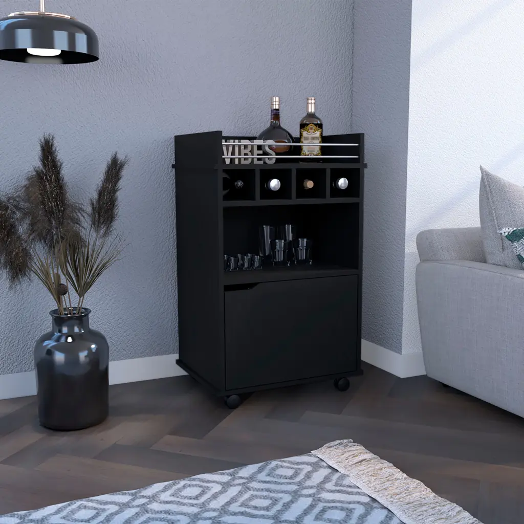 Depot E Shop Sims 35 Inch H Bar Cart Two Shelves Four Wine Cubbies rta mubles colombia